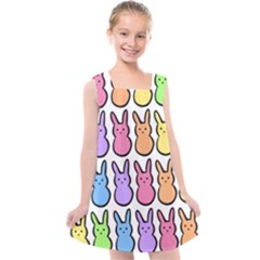 Rainbow Bunny Candy Kids  Cross Back Dress