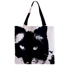 Cat Nature Design Animal Skin Black Zipper Grocery Tote Bag