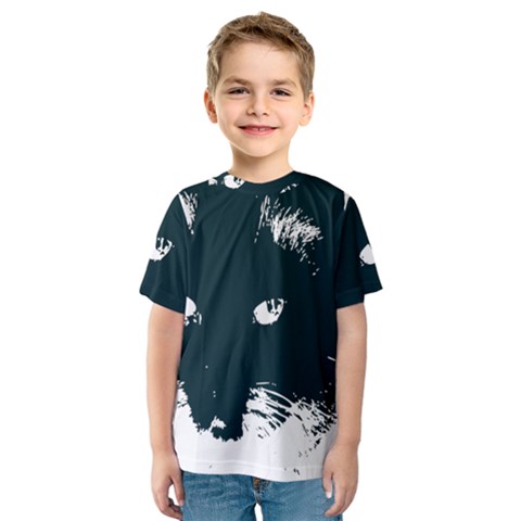 Cat Nature Design Animal Skin Black Kids  Sport Mesh Tee by HermanTelo