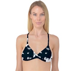 Cat Nature Design Animal Skin Black Reversible Tri Bikini Top