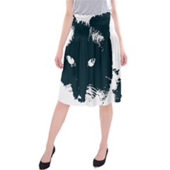 Cat Nature Design Animal Skin Black Midi Beach Skirt