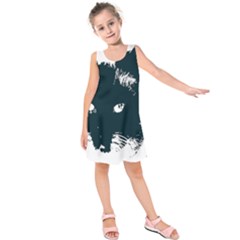 Cat Nature Design Animal Skin Black Kids  Sleeveless Dress