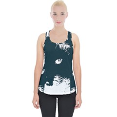 Cat Nature Design Animal Skin Black Piece Up Tank Top