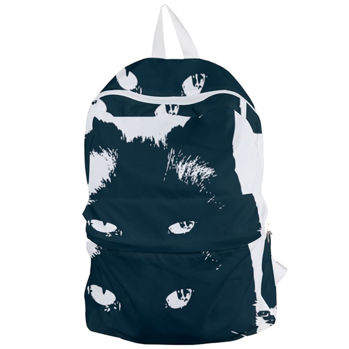 Cat Nature Design Animal Skin Black Foldable Lightweight Backpack