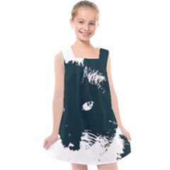 Cat Nature Design Animal Skin Black Kids  Cross Back Dress by HermanTelo