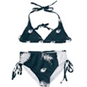 Cat Nature Design Animal Skin Black Kids  Classic Bikini Set View1