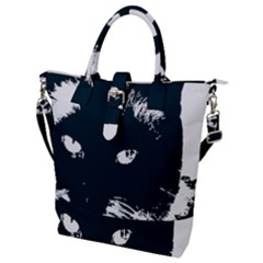 Cat Nature Design Animal Skin Black Buckle Top Tote Bag