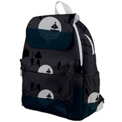 Birds Moon Moonlight Tree Animal Top Flap Backpack