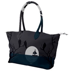 Birds Moon Moonlight Tree Animal Canvas Shoulder Bag