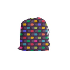 Background Colorful Geometric Drawstring Pouch (small)