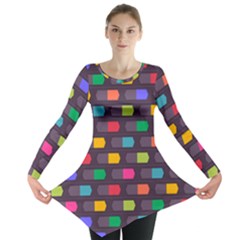 Background Colorful Geometric Long Sleeve Tunic 