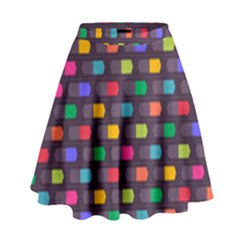 Background Colorful Geometric High Waist Skirt