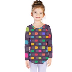 Background Colorful Geometric Kids  Long Sleeve Tee