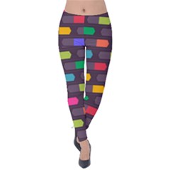 Background Colorful Geometric Velvet Leggings