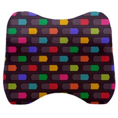 Background Colorful Geometric Velour Head Support Cushion