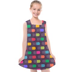 Background Colorful Geometric Kids  Cross Back Dress