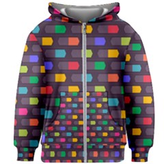 Background Colorful Geometric Kids  Zipper Hoodie Without Drawstring by HermanTelo