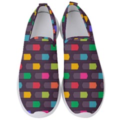 Background Colorful Geometric Men s Slip On Sneakers by HermanTelo