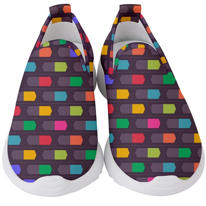 Background Colorful Geometric Kids  Slip On Sneakers