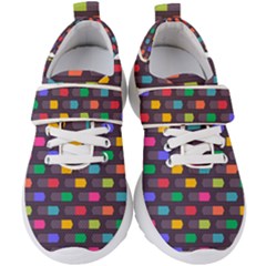 Background Colorful Geometric Kids  Velcro Strap Shoes