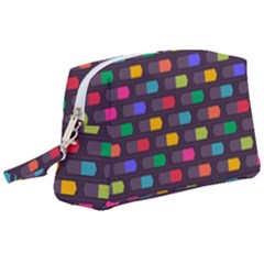 Background Colorful Geometric Wristlet Pouch Bag (large)