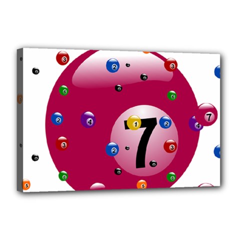 Billiard Ball Ball Game Pink Canvas 18  X 12  (stretched) by HermanTelo