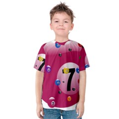 Billiard Ball Ball Game Pink Kids  Cotton Tee