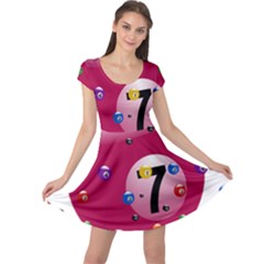 Billiard Ball Ball Game Pink Cap Sleeve Dress