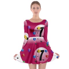 Billiard Ball Ball Game Pink Long Sleeve Skater Dress by HermanTelo