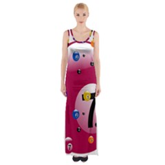 Billiard Ball Ball Game Pink Maxi Thigh Split Dress