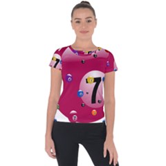 Billiard Ball Ball Game Pink Short Sleeve Sports Top  by HermanTelo