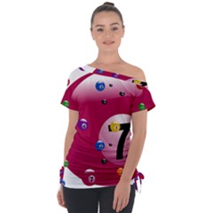 Billiard Ball Ball Game Pink Tie-up Tee