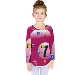 Billiard Ball Ball Game Pink Kids  Long Sleeve Tee