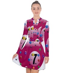 Billiard Ball Ball Game Pink Long Sleeve Panel Dress by HermanTelo