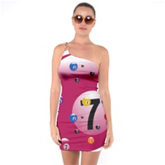 Billiard Ball Ball Game Pink One Soulder Bodycon Dress