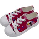 Billiard Ball Ball Game Pink Kids  Low Top Canvas Sneakers View2