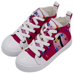 Billiard Ball Ball Game Pink Kids  Mid-top Canvas Sneakers by HermanTelo