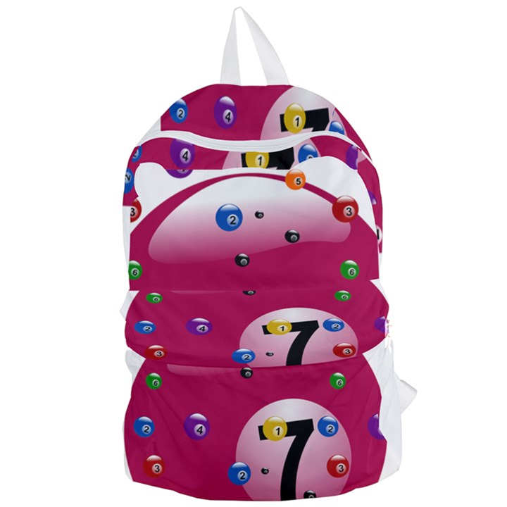 Billiard Ball Ball Game Pink Foldable Lightweight Backpack