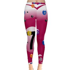 Billiard Ball Ball Game Pink Inside Out Leggings by HermanTelo