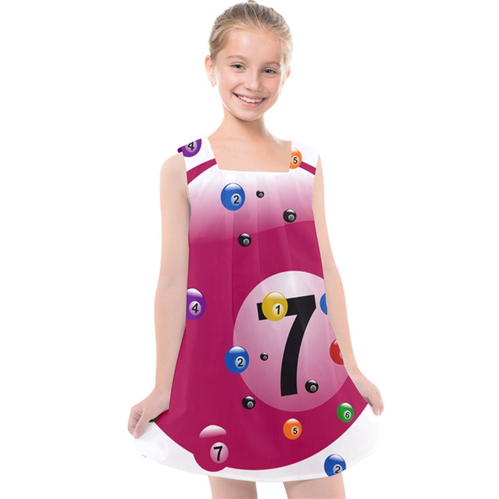 Billiard Ball Ball Game Pink Kids  Cross Back Dress