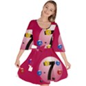 Billiard Ball Ball Game Pink Velour Kimono Dress View1