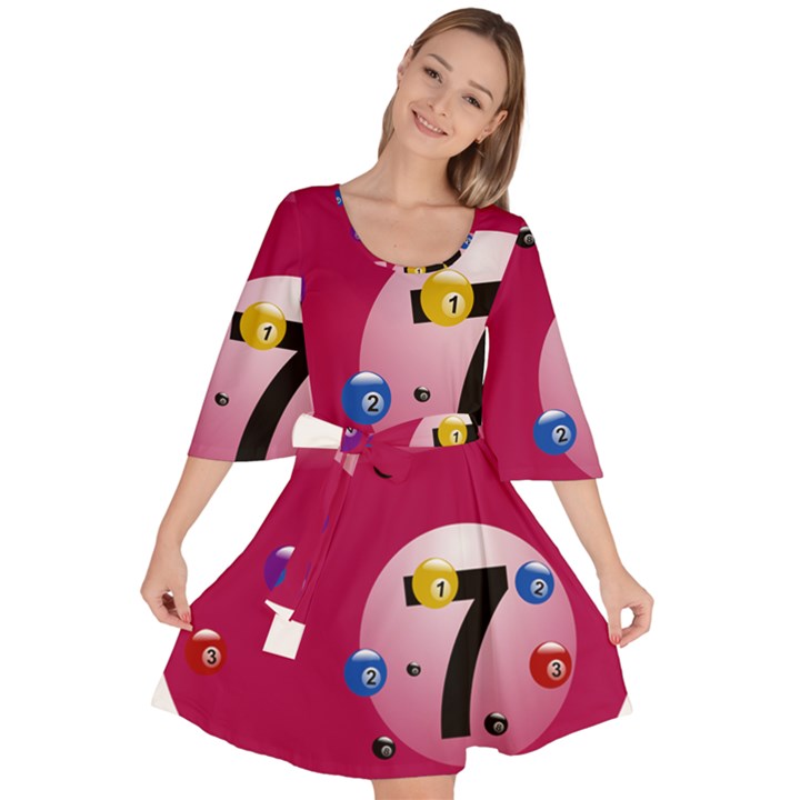 Billiard Ball Ball Game Pink Velour Kimono Dress