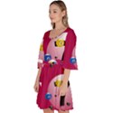 Billiard Ball Ball Game Pink Velour Kimono Dress View2