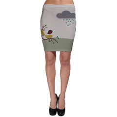 Birds Tree Animal Black Tree Bodycon Skirt