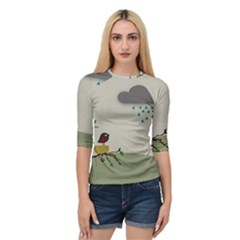 Birds Tree Animal Black Tree Quarter Sleeve Raglan Tee