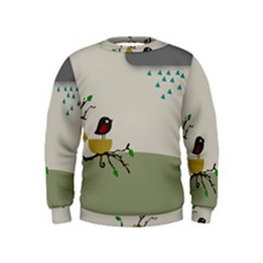 Birds Tree Animal Black Tree Kids  Sweatshirt