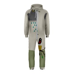 Birds Tree Animal Black Tree Hooded Jumpsuit (kids)