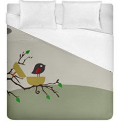 Birds Tree Animal Black Tree Duvet Cover (king Size)