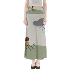 Birds Tree Animal Black Tree Full Length Maxi Skirt