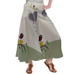 Birds Tree Animal Black Tree Satin Palazzo Pants